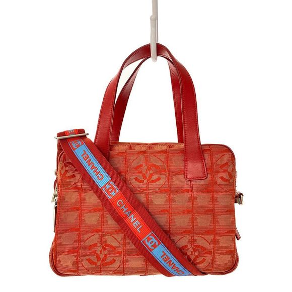 CHANEL Line Handbag Shoulder Bag Orange - Picture 1 of 10